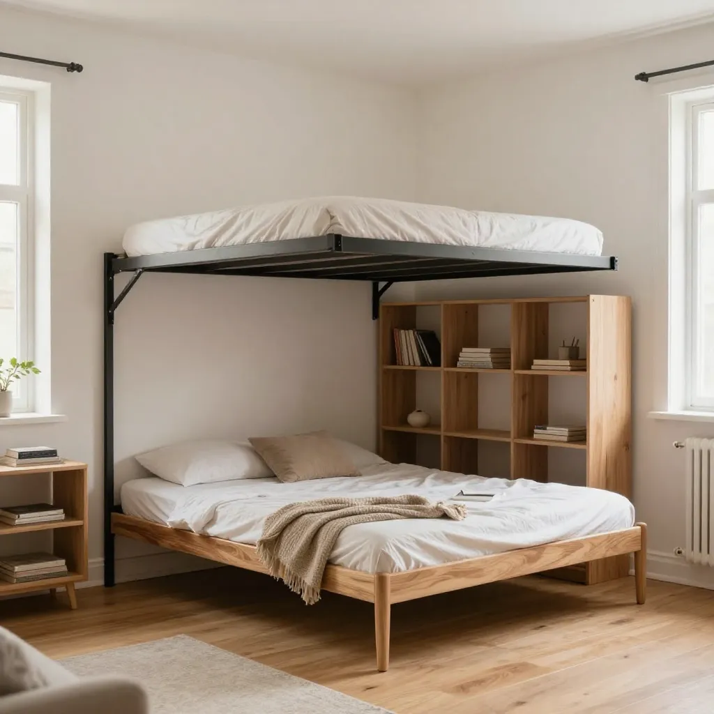 Studio apartment with space-saving furniture